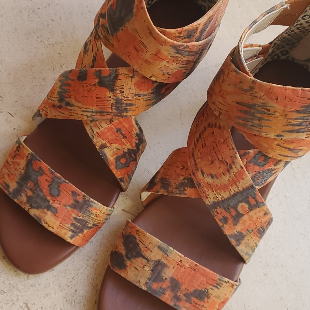 New Matt Bernson Delphine Cork Wedge Sandals